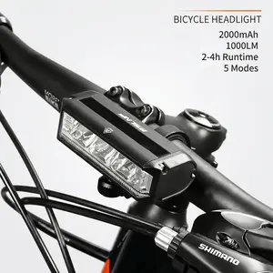 Mountain Bike Light 1000 Lumens 3*LED Rechargeable Bike Light Flashlight Outdoor Cycling Bike Accessories Suitable for Bicycles and Electric Scooters