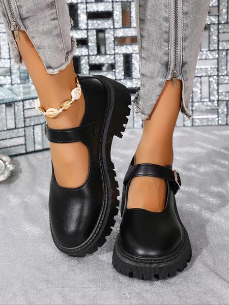 French Vintage Classic Mary Jane Shoes Women Spring Fall New Thick Sole Chunky Heel Single Shoe Versatile Jk Small Leather Shoes