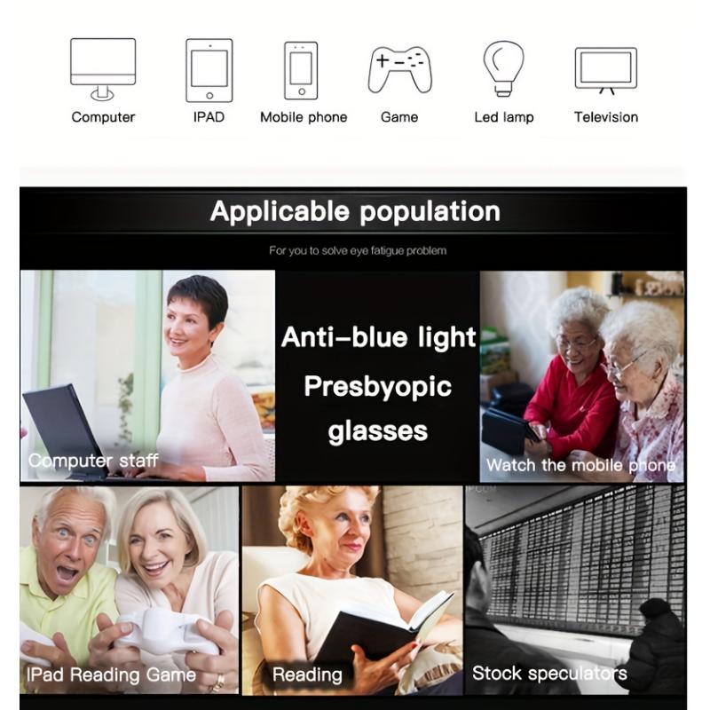 Reading Glasses Rectangle Rimless Presbyopic Anti Fatigue Computer Readers For Women Men +1.0 To +4.0
