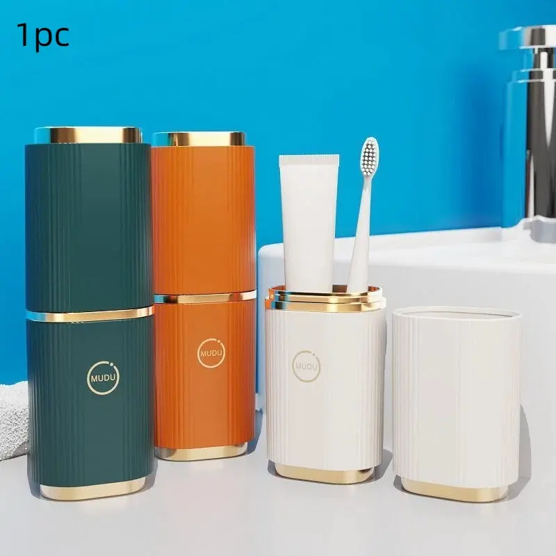Portable Toothbrush Travel Container Set with Leak-Proof Storage Box, Includes Mouthwash Cup and Dental Tools for Outdoor Use Toothbrush Organizer Toothbrush Holder Travel