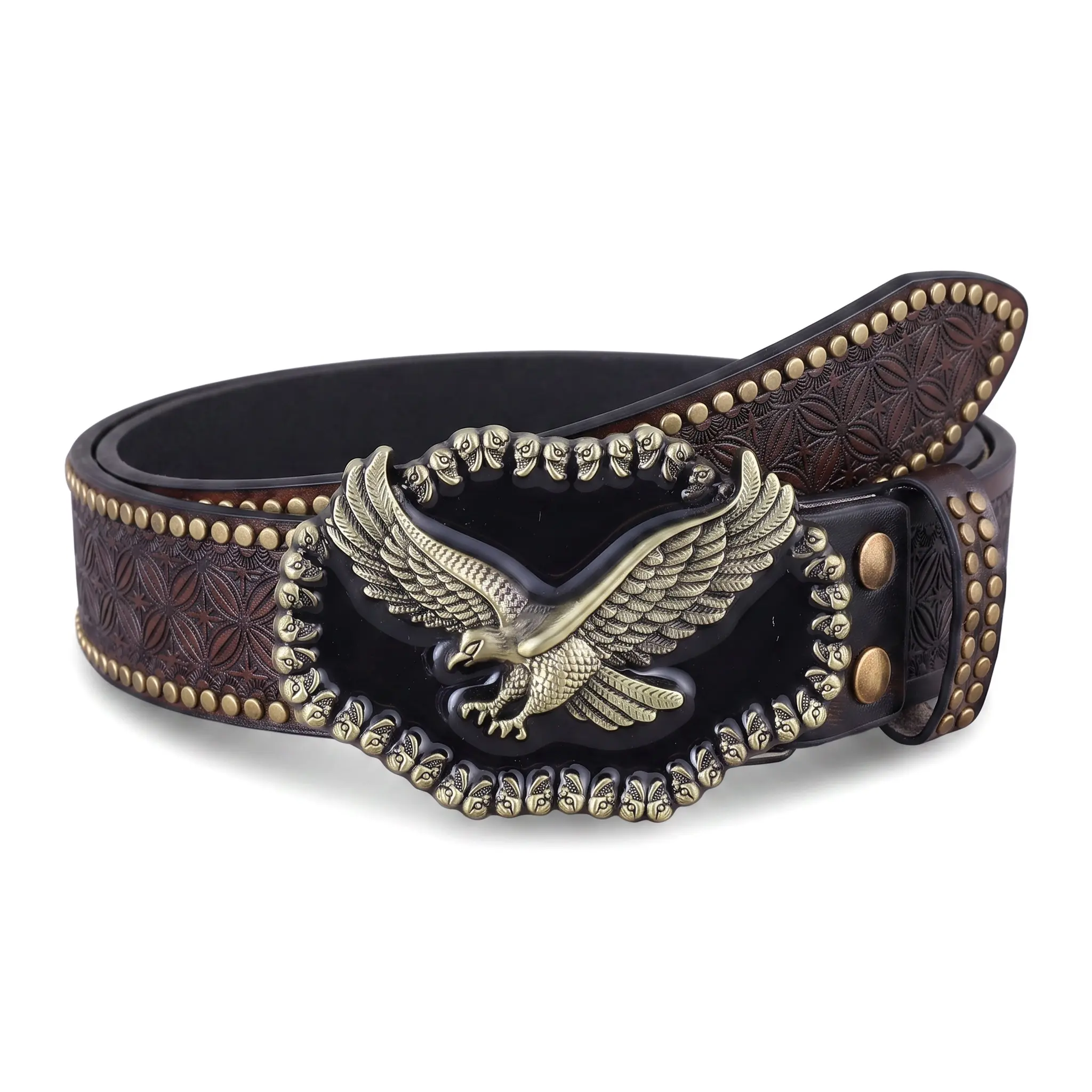 Vintage Embossed Wide PU Waist Belt, European American Style Waistband In Coffee Chestnut Color, Minimal Elegant Look With Alloy Plate Buckle, Balances Business And Casual Style, Practical Versatile Strap Perfect For Denim Jeans, Trousers And Multiple Dai