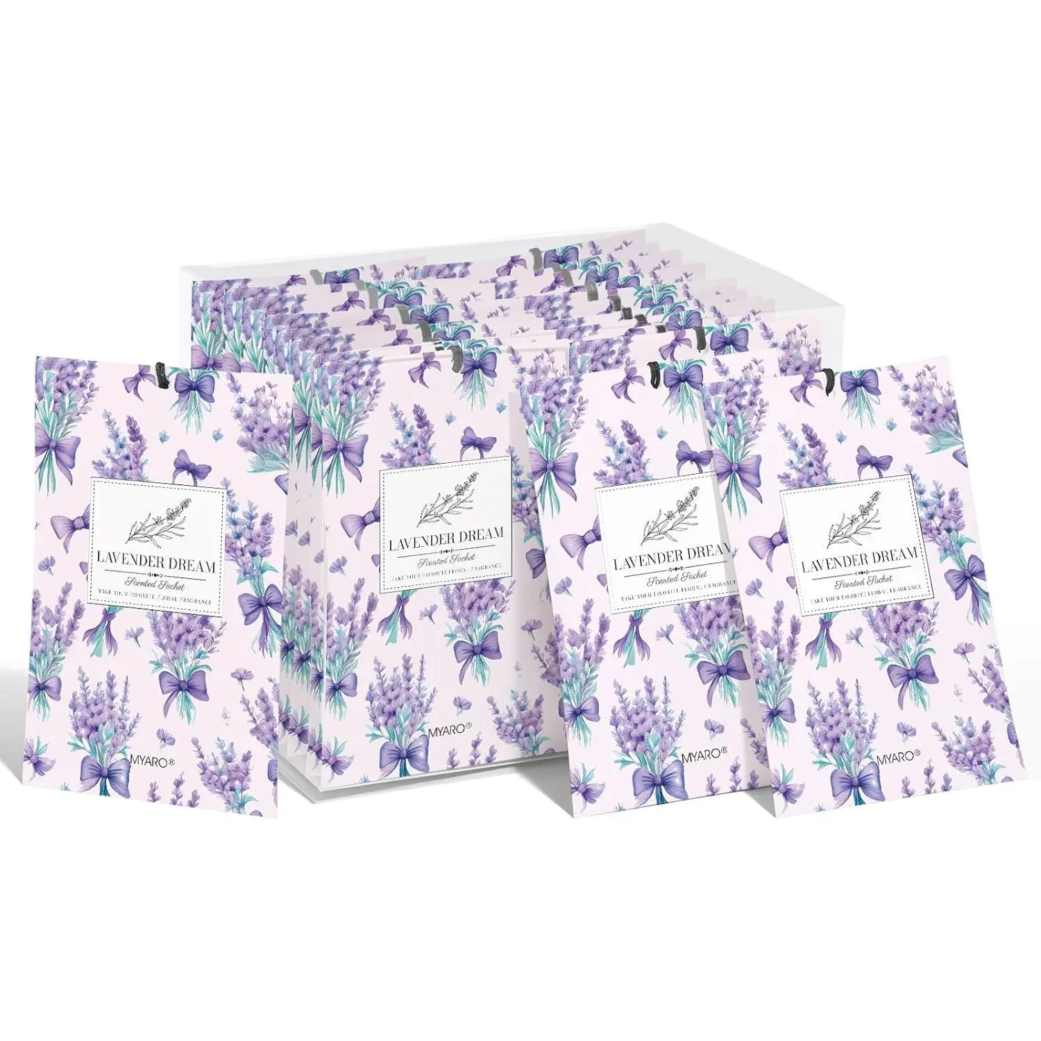 20 Pack Lavender Fresh Scented Sachets Air Freshener for Home, Drawer, Closet, Hanging Fragrance Potpourri Bag – Home Decor Odor Freshener for Storage, Suitcase, Bathroom – Housewarming Gift Set