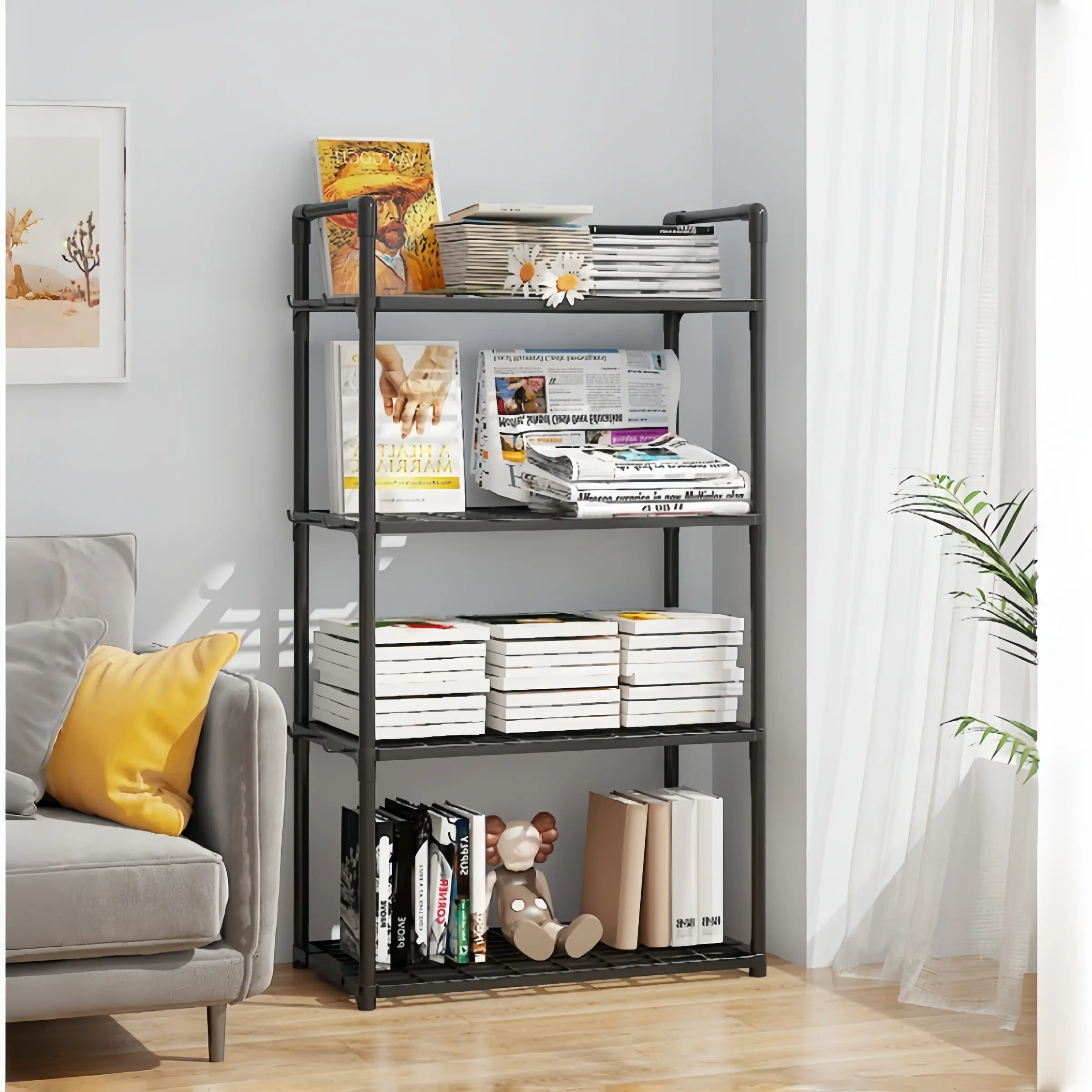 Kitchen Floor-Standing Multi-Layer Storage Rack, Microwave Rice Cooker Organizer, Fruit Vegetable Appliance Shelf, Small Home Appliances Holder