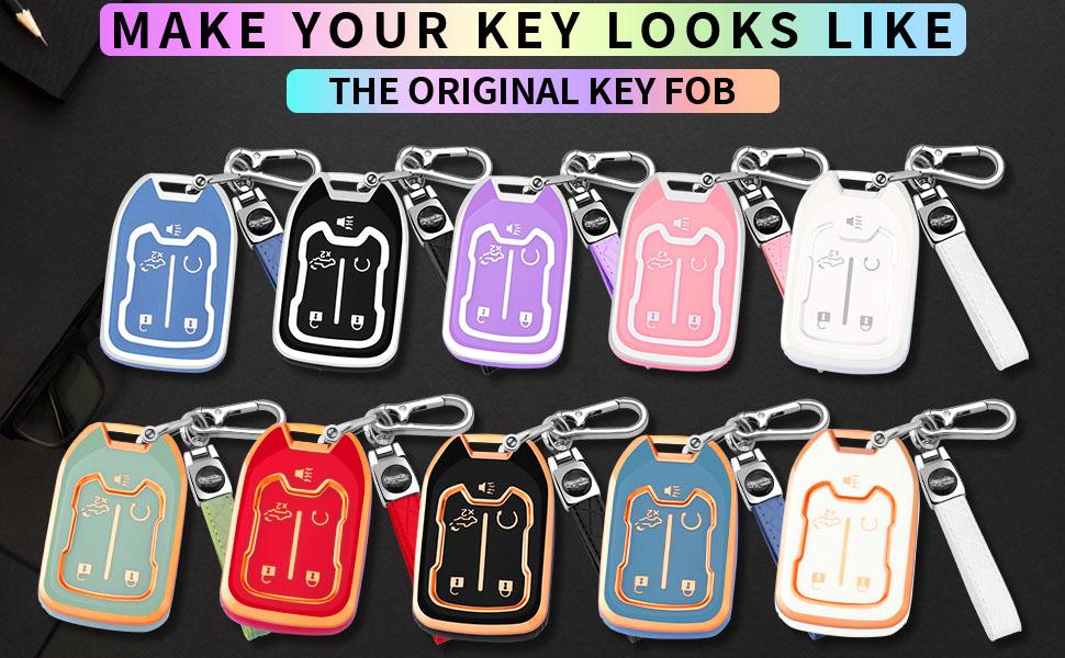 for GMC Key Fob Cover with Keychain，Key Case Shell TPU Full Protection Compatible with GMC Chevy Acadia Sierra Terrain Silverado 1500 2500HD 3500HD Tahoe (Blue, 5 Button)