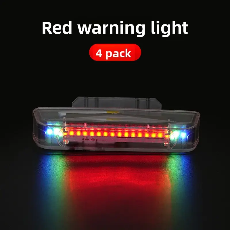 Solar Powered Car Motorcycle Anti-Tail Light Flashing Warning Lamp High Brightness LED Flashlight Vehicle Anti-Theft Security Light