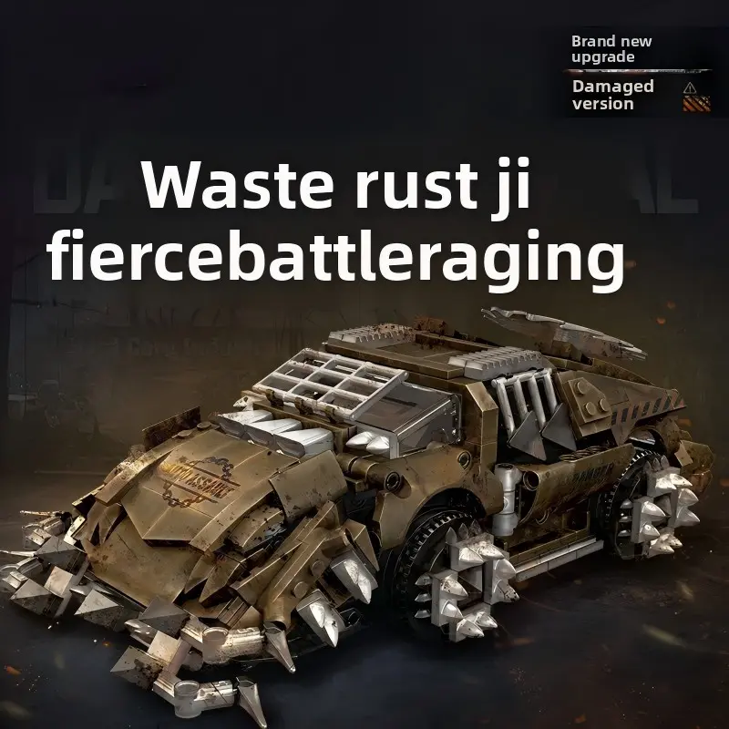 611pcs Desert Mechanical Battle Vehicle Building Blocks, Rustic Industrial Armored Car Collectible Model Toy, Unisex Assembly Kit