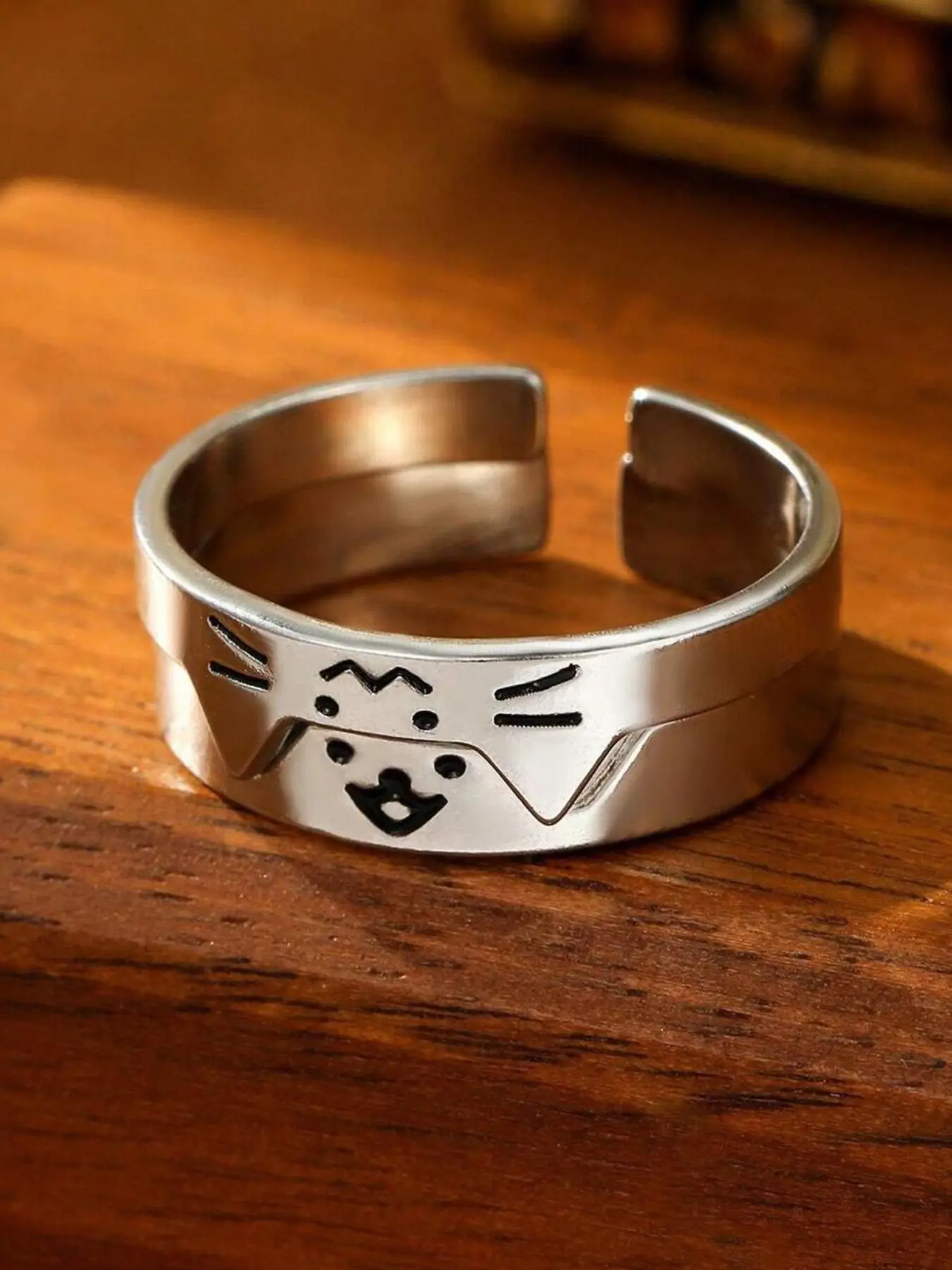 Cute Cat Dog Couple Rings, Adjustable Animal Friendship Jewelry, Romantic Jewelry Gift, Perfect Gift for Couples, Ideal for Daily Wear or Special Occasions