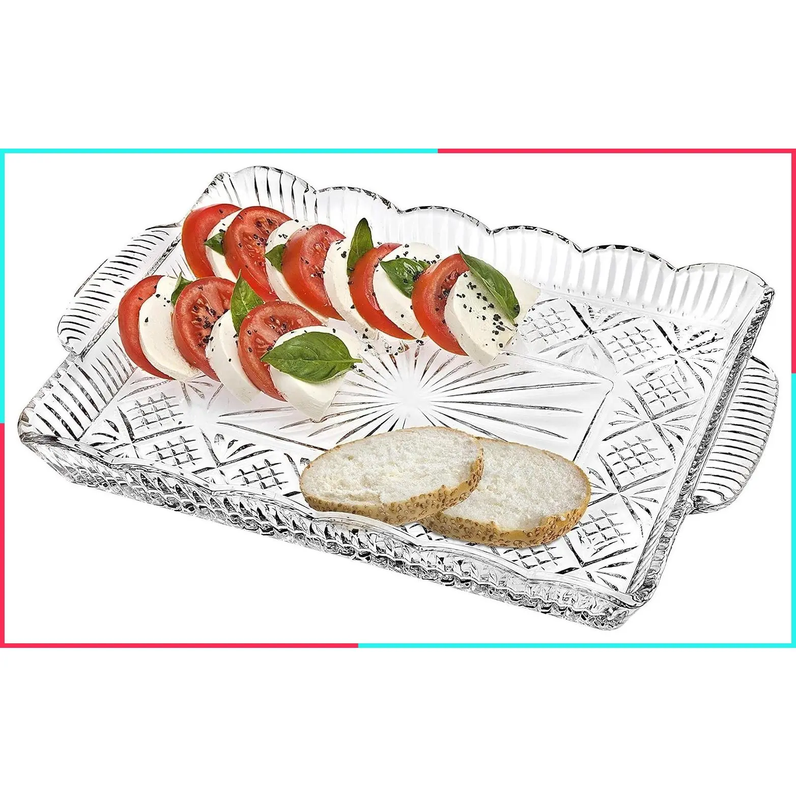 Dublin Serving Tray & Platter for Appetizers, Desserts, Snacks & Fruit - 16" x 10.5"