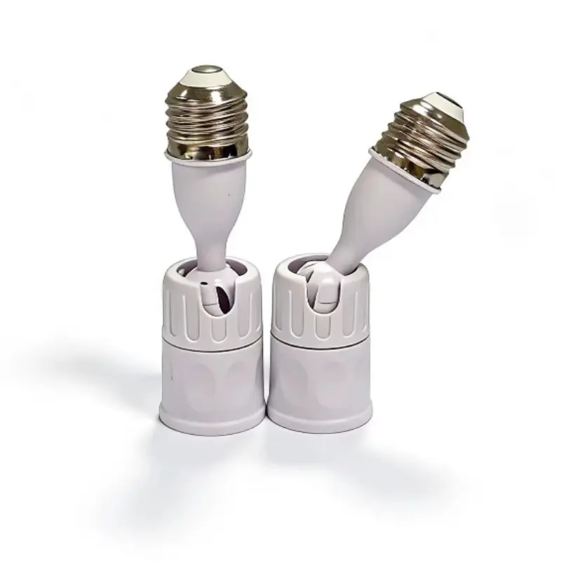 3 pcs/5 pcs 360 Degree Rotatable E27 to E27 Lamp Socket Extender, Adjustable Bendable E26 E27 Bulb Base Adapter, Light Holder Extension Converter for LED Fan & Incandescent Bulbs