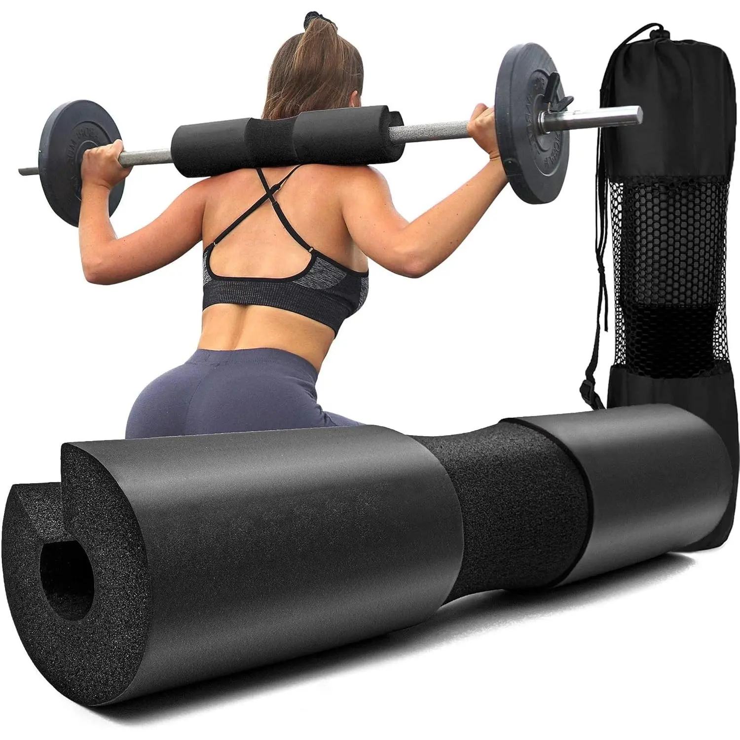 Foam Squat Barbell Pad, unges & Bar Padding for Hip Thrusts, Fitness Equipment for Home Gym Sports Fitness, Workout Equipment