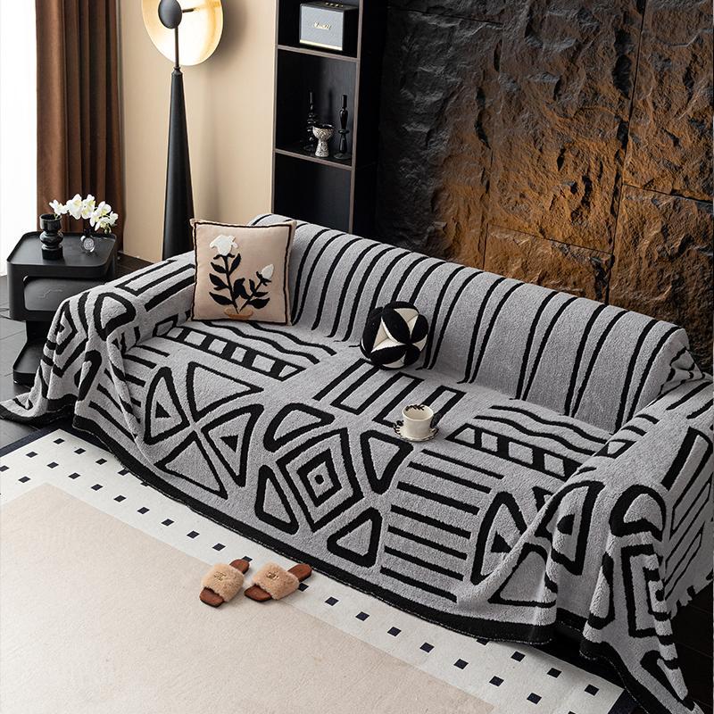 Geometric Pattern Sofa Cover, 1 Count Soft Dustproof Slipcover to Protect Couches in Living Room & Office, Home Decor
