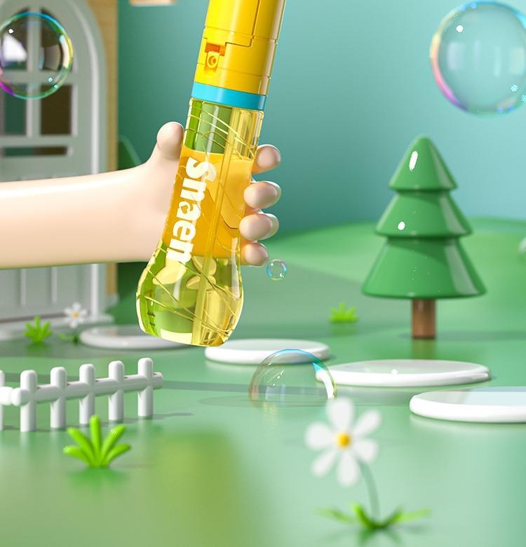 Submarine Automatic Handheld Bubble Machine with 8-Hole Turbo Blasting LED Lights & Windmill,Summer Outdoor Toys for Toddler Kids - Garden Yard Party Bubble Fun