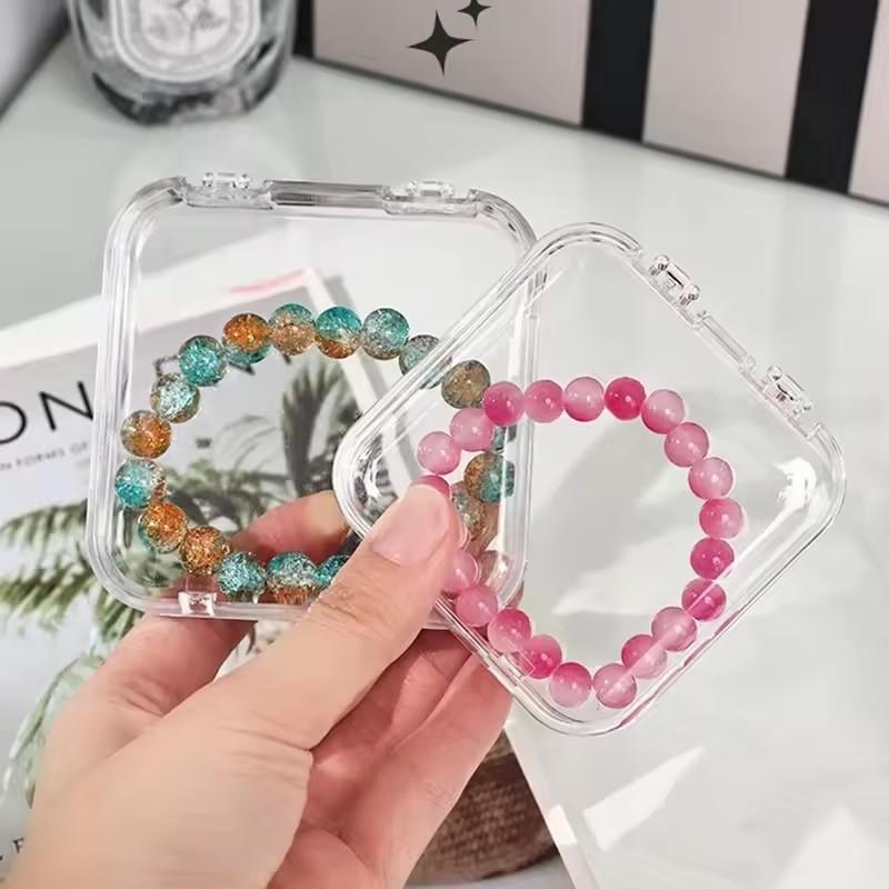 Clear Jewelry Storage Box, 1 Set Multi-Functional Portable Organizer Box, Transparent Plastic Storage Box for Home, Dormitory, Bathroom & Office, Portable Travel Accessory