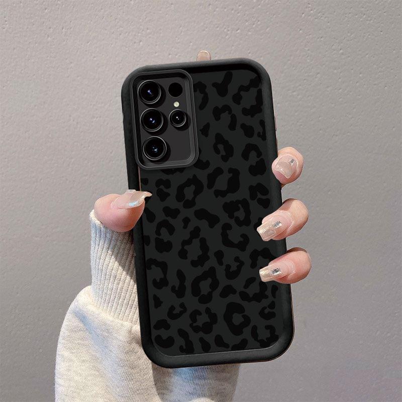 Phone case: Minimalist Leopard Print Case Compatible with Samsung Galaxy S26 S25 S24 S23 S22 S21 Fe Plus Ultra A13 A14 A15 A16 A17 A33 A34 A35 A36 A52 A53 A54 Note20, Transparent Shockproof Full-Body Phone Cover