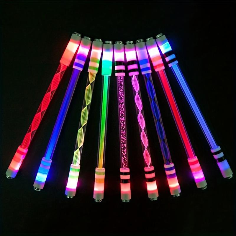 Random Color Glowing LED Spinning Pen, 1/2/3/4 Counts Rolling Stress Relieving Toy, Fidget Gadget, Perfect Pocket-sized Gift for Halloween Thanksgiving (no Writing Function)