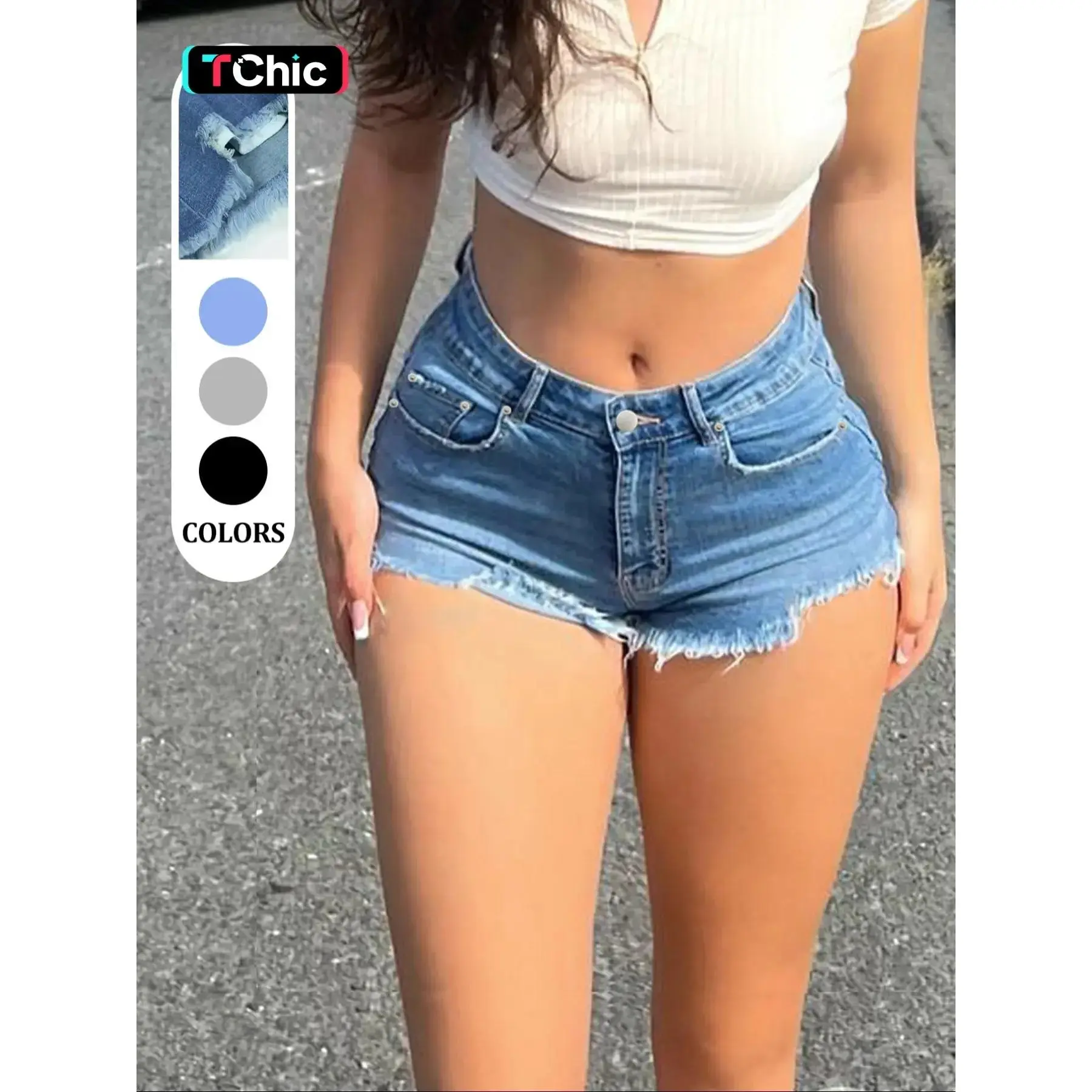 2026  2026 Women's Low Waist Frayed Edge Shorts, Slim Fit Ultra-Short Jean Pants, Multiple Available, Trendy and Stylish