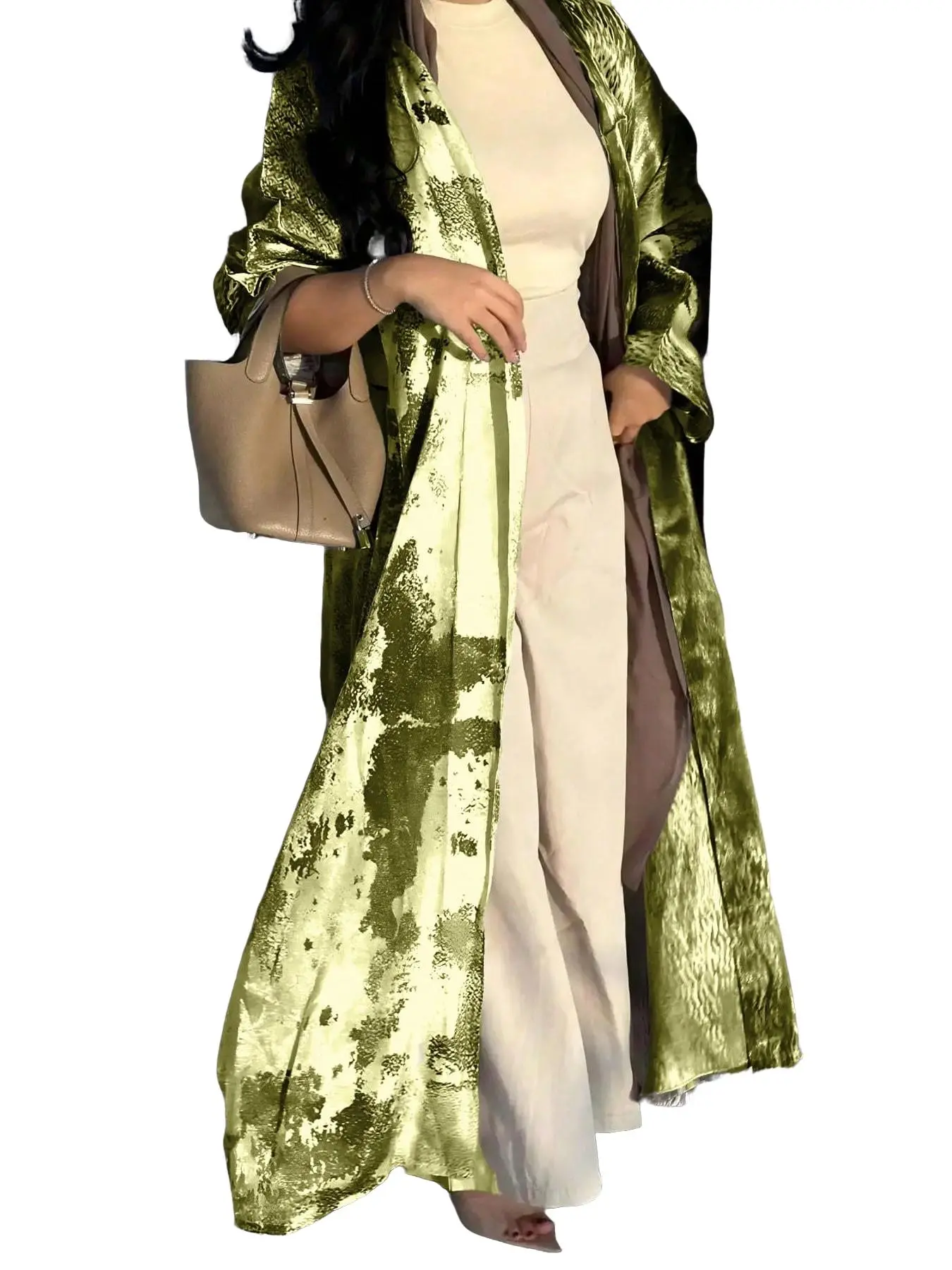 Minimalist Solid Half Zip Muslim Abaya, Elegant Basic Versatile Design Loose Woven Polyester Maxi Gown, For Muslim Women, Prayer Home Work Travel All Daily Occasions