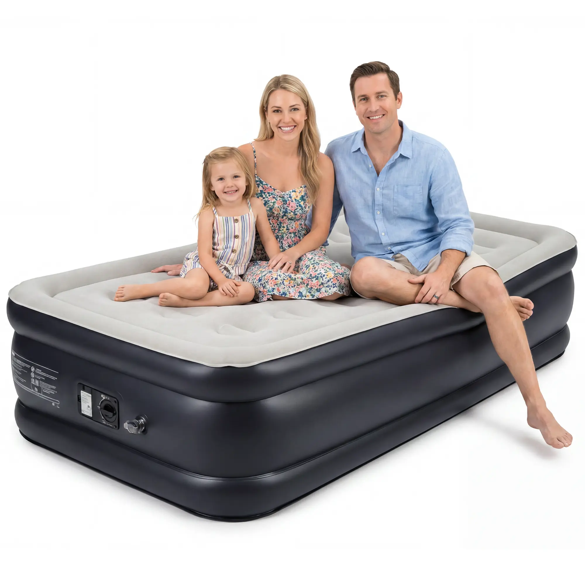 Twin Mattress with Built-in Pump, 18 Inch Raised Air Bed, Upgraded Honeycomb Pillar Design, Fast 3-Min Inflation, Supports Up to 800 Lb for Home Guests and Camping