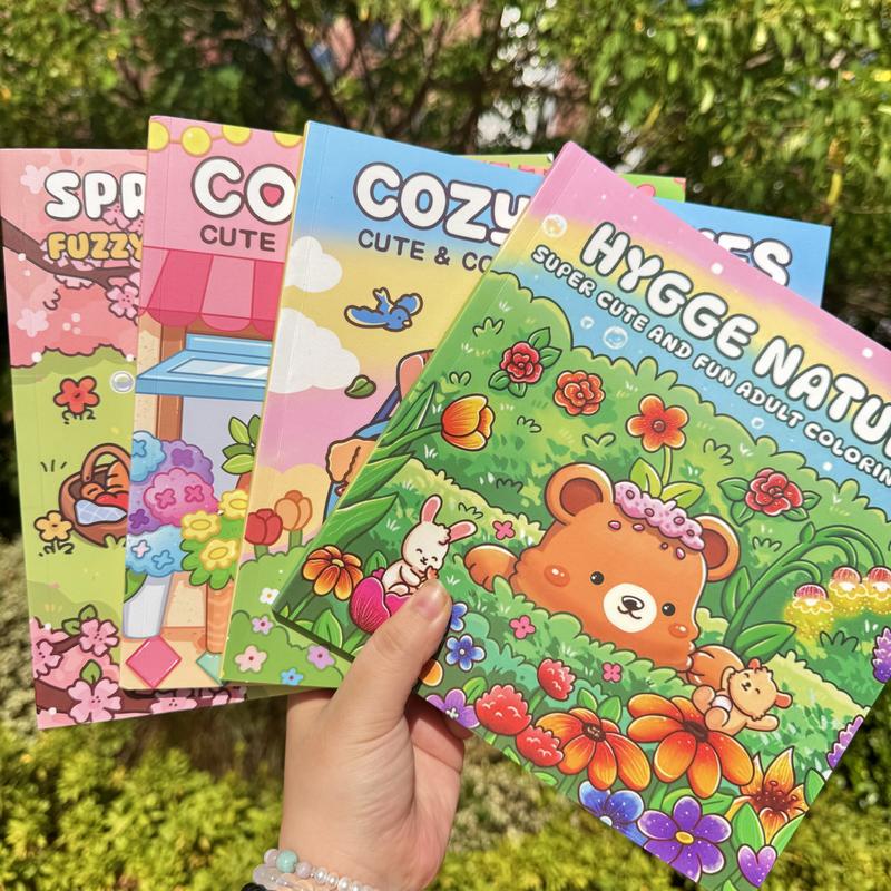 4-Piece or 8-Piece Themed Coloring Books Set, High-Quality Cute Art Books with Various Patterns, Perfect for Daily Relaxation and Holiday Gifts