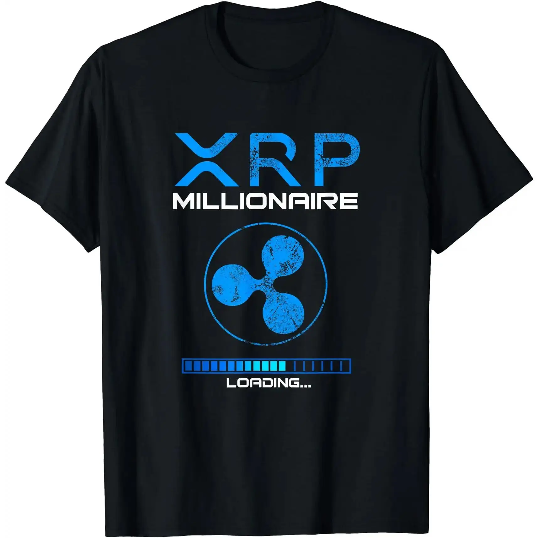 Men's XRP Millionaire Graphic T-Shirt, Casual Streetwear Lightweight Shortsleeve Crypto HODL Ripple Token Top, Menswear, Round Neck, Tshirt, Graphic Tees, Breathable Light, Pure Cotton