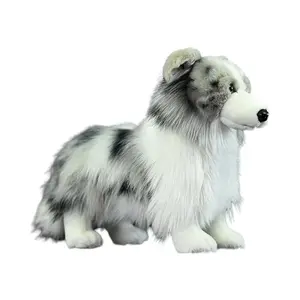 27cm Realistic Meteorite Border Collie Plush Toy Dog Stuffed Animal Lifelike Plushy Squishy Puppy Plushie Doll Home Decor Gifts