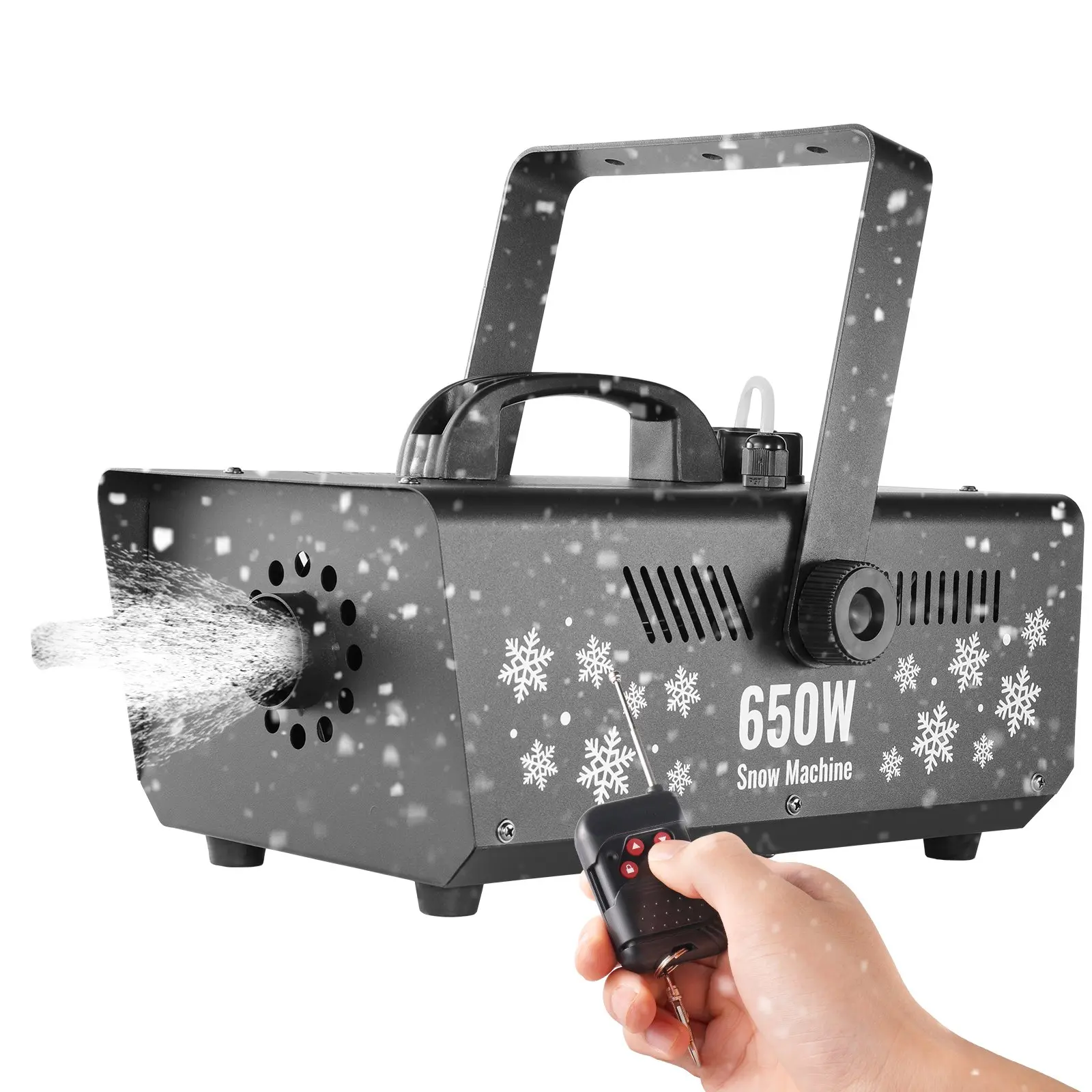 VEVOR Snow Machine, 650W Wireless Remote Control Snow Maker Machine with 1L Tank High Output Portable Premium Artificial Snowflake Machines for Christmas Holidays Parties Wedding Stage Effect