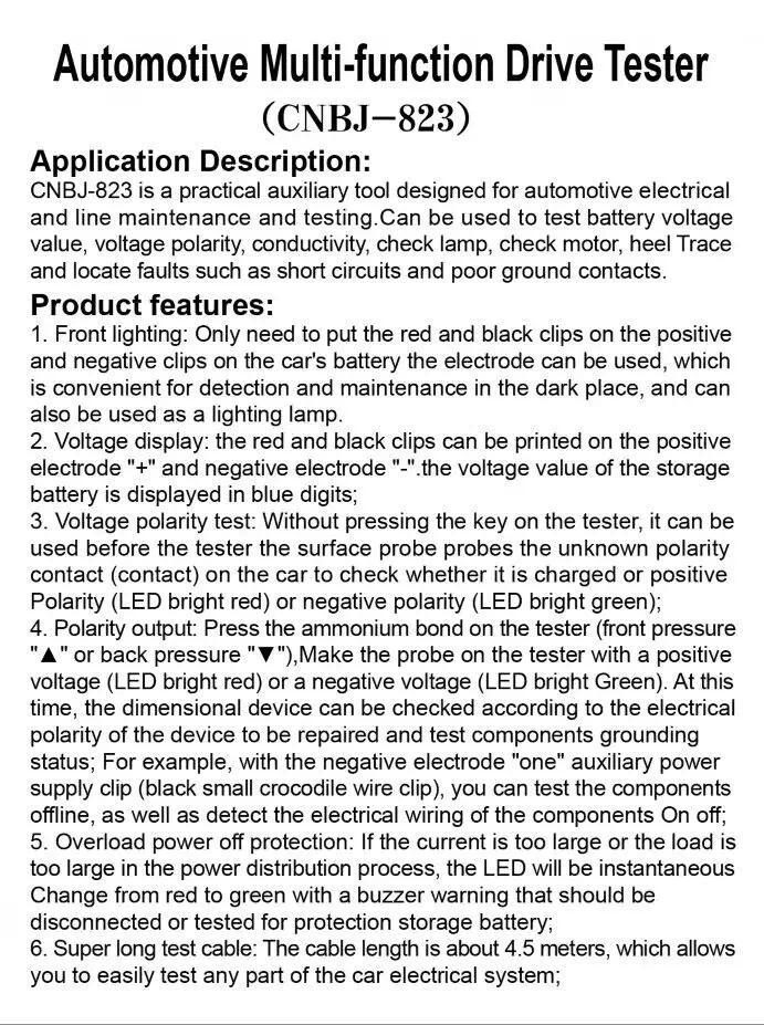 The Newest Electric Circuit Tester Automobile Electrical System Tester With Power Switch Vehicle Diagnostic Tool