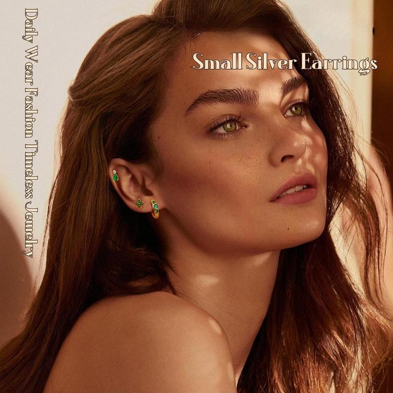 FIBO STEEL 3 Pairs Stainless Steel Stud Earrings Set for Women 14K Golden Plated Hoops Earrings Dainty Studs Huggies Earings Fashion Piercings Jewelry FIBO STEEL 3 Pairs Stainless Steel Stud Earrings Set for Women 14K Golden Plated Hoops Earrings Dainty Studs Huggies Earings Fashion Piercings Jewelry