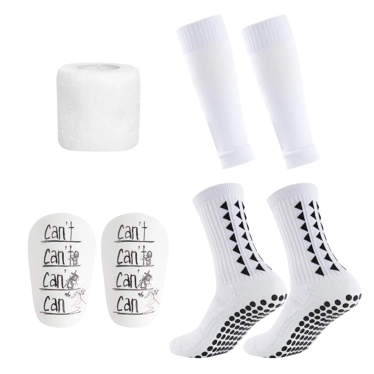 4 pieces of professional football sports equipment: football socks, sports leg covers, football inserts, sports bandages, perfect for outdoor sports, football, basketball enthusiasts - available in multiple colors, Soccer Gear Set