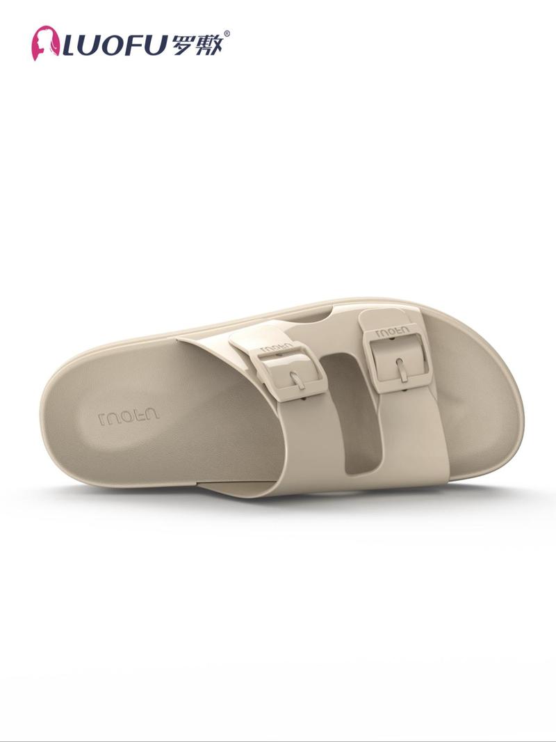 Women's Fashionable Colorblock Double Buckle Design Slides, Casual Comfortable Flat Sandals for Summer, Lightweight Breathable Shoes for Outdoor Activities, Footwear, Slippers for Women