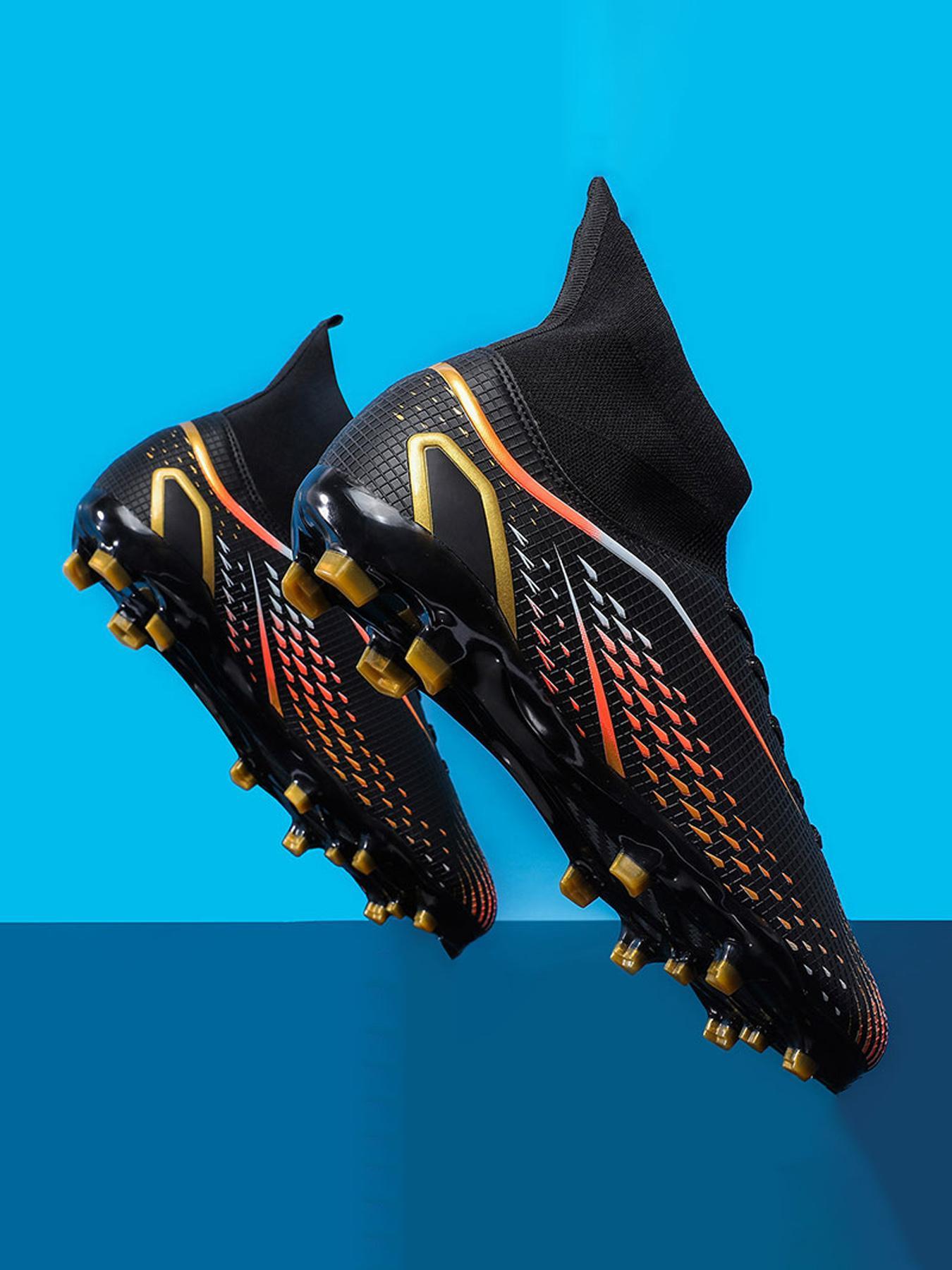 Men's Slip on  High Top Football Shoes, Soccer Cleats, Football Boots, Lightweight Non-slip Football Shoes, Breathable Comfortable Sports Shoes for Adults