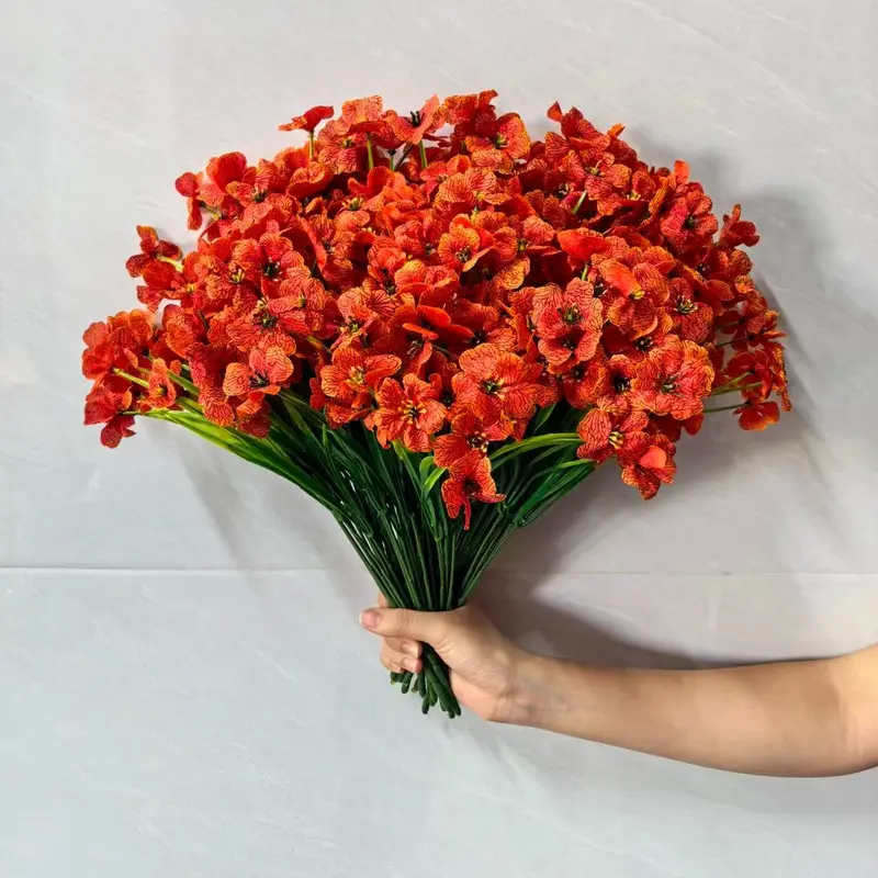24 Bundles Artificial Mums for Indoors & Outdoors, Fall Decorations for Garden, Porch, Window Boxes, Weddings, Fake Plant, Artificial Plant Set, Decorative Flowers, Decorative Florals, Artificial Plants Outdoor