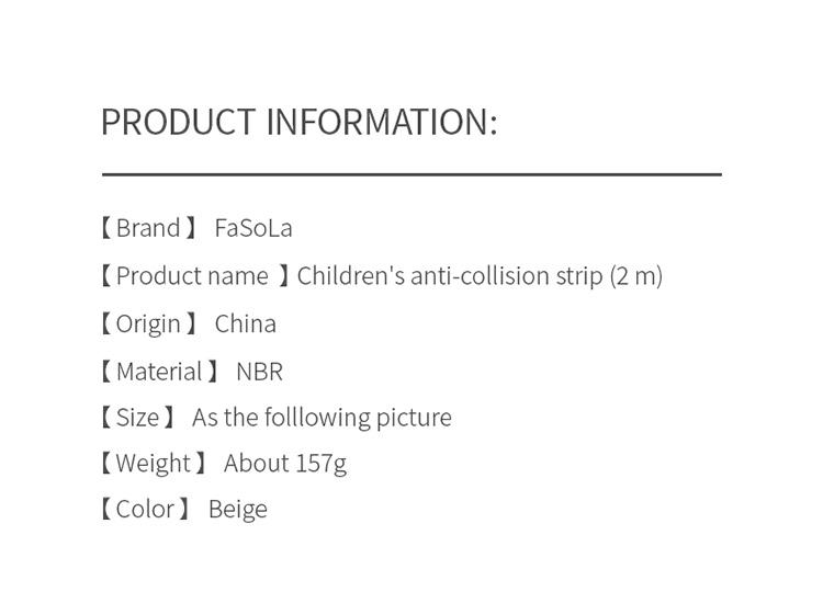 FaSoLa self-adhesive reinforced baby anti-collision strip, baby anti-bump protection, child protective strip, anti-collision version
