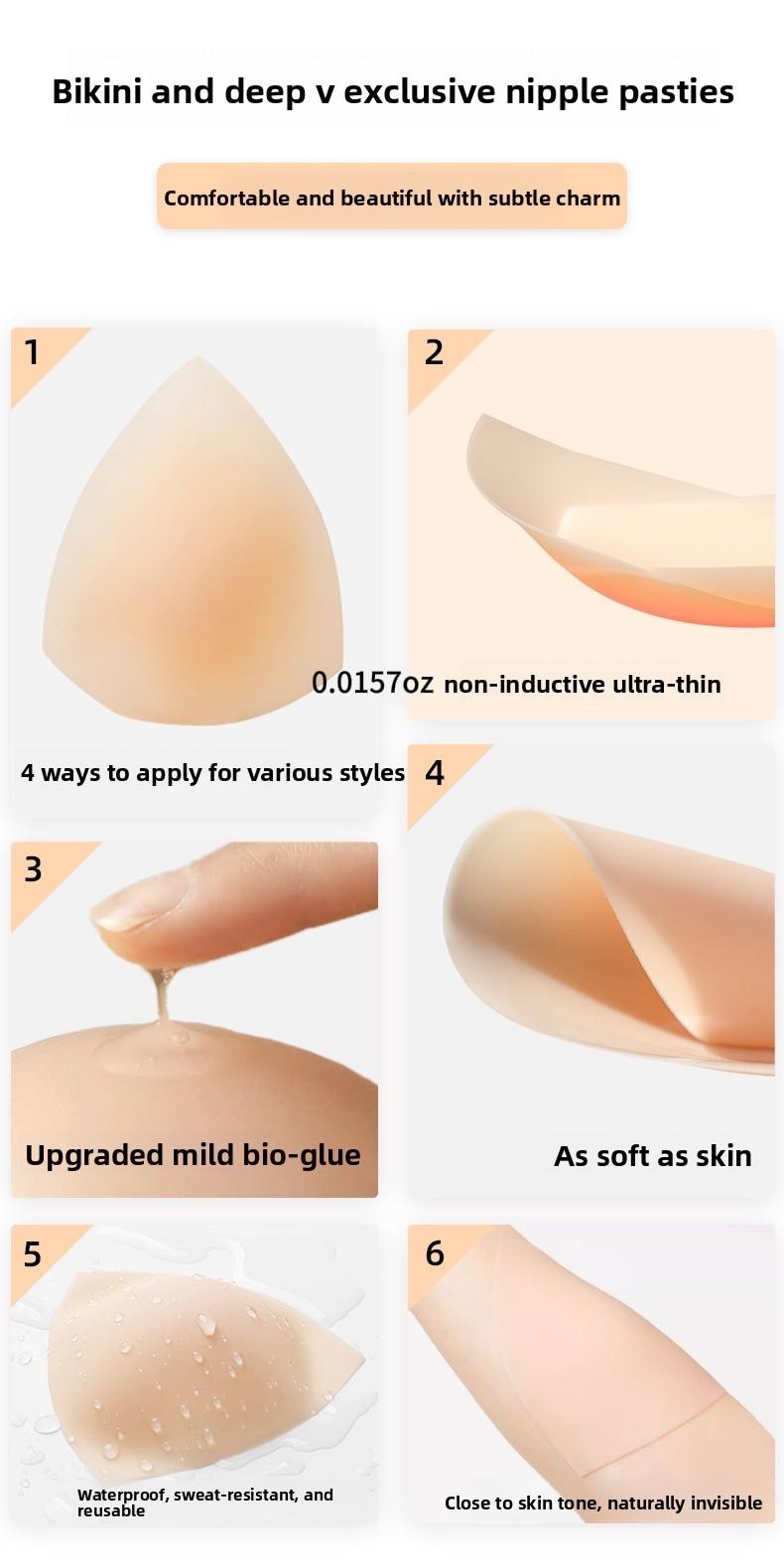 Triangle Nipple Covers | Seamless No-Edge Lift Bra Inserts | 100x Reusable Invisible Coverage Triangle Nipple Covers | Seamless No-Edge Lift Bra Inserts | 100x Reusable Invisible Coverage