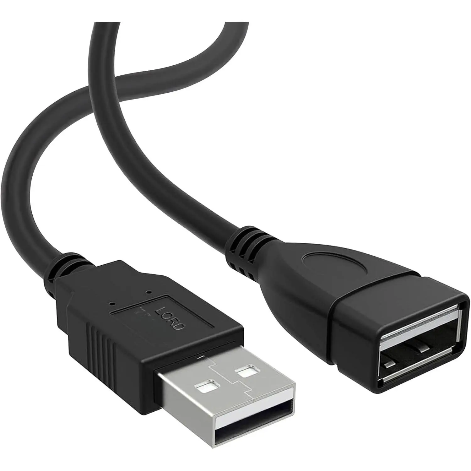 Shielded 3FT USB A Male to Female Extension Cable - Data Transfer Adapter for Keyboard, Printer, USB Flash Drive, Black