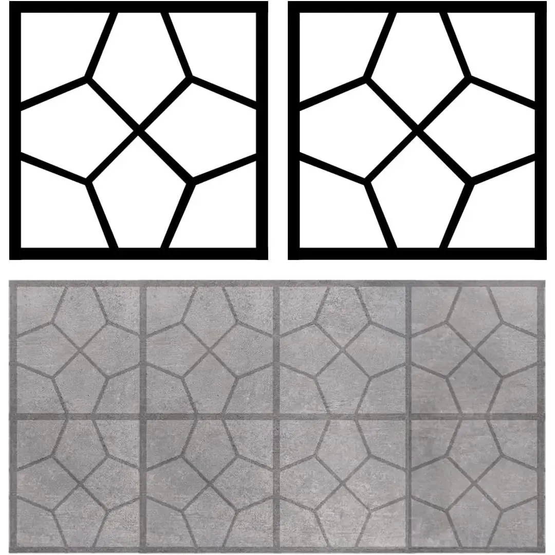 Concrete Molds and Forms,2Packs 15.7 x 15.7 x 1.6 inch DIY Reusable Walkway Walk Maker Pathmate Paving Pavement Stepping Stone Outdoor Paver Path Garden Lawn Yard Patio Cement Mold