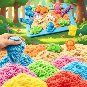Fun Soft Magic Kinetic Sand Forest Animal Series, Stress Relief Toy for Kids & Adults, 500g/300g/150g Options, Sensory Development Playset