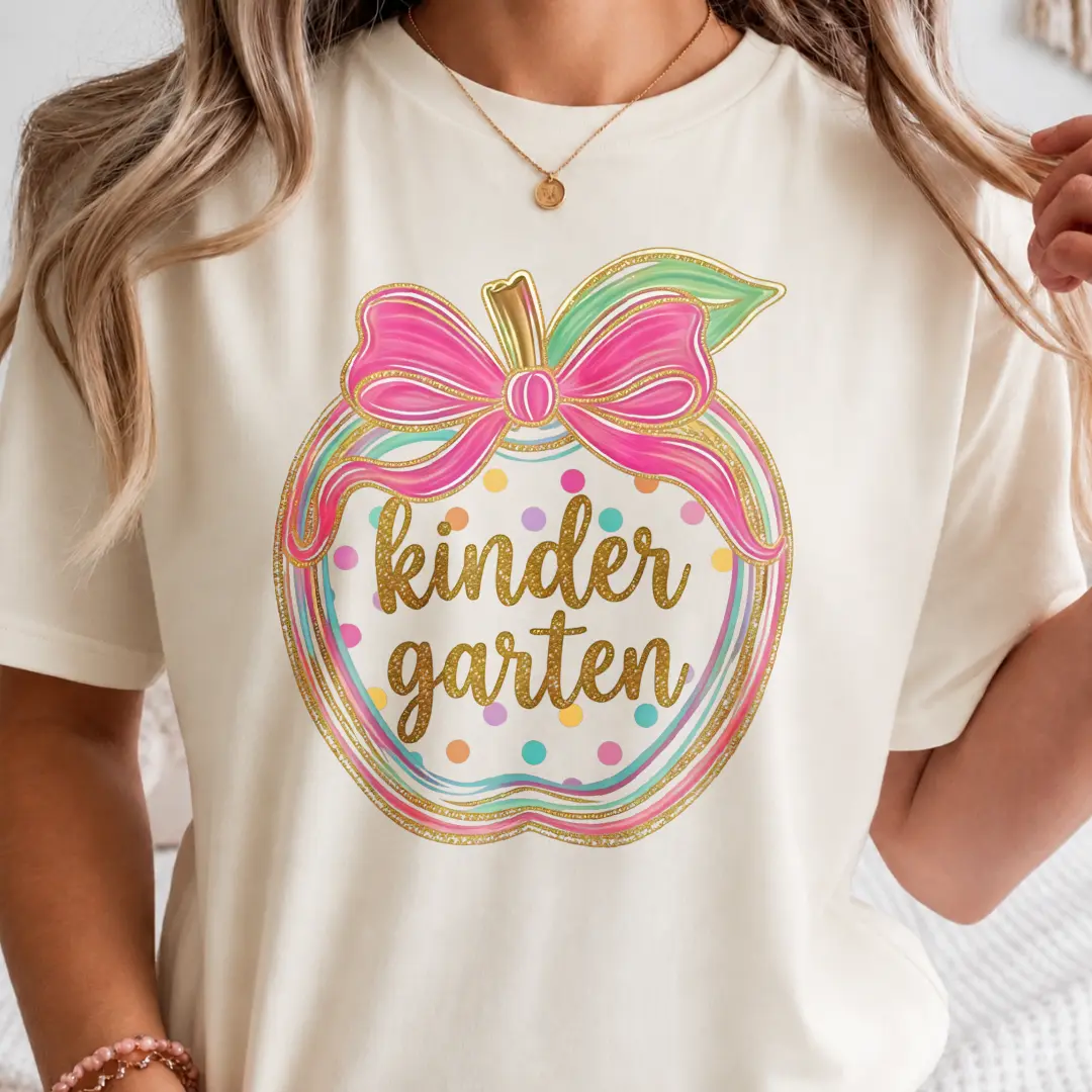 First Day of School Shirt, Teacher Apple Shirt, Back to School Tee, Pre K to 4th Grade Shirt, Preppy Teacher Shirt, Pink Gingham Apple Tee