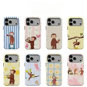 New "Curious George" Phone Cases - Compatible with iPhone 11–17 Pro Max/Plus Series and Samsung Galaxy S23– Series; Luxurious Dual-Layer Design