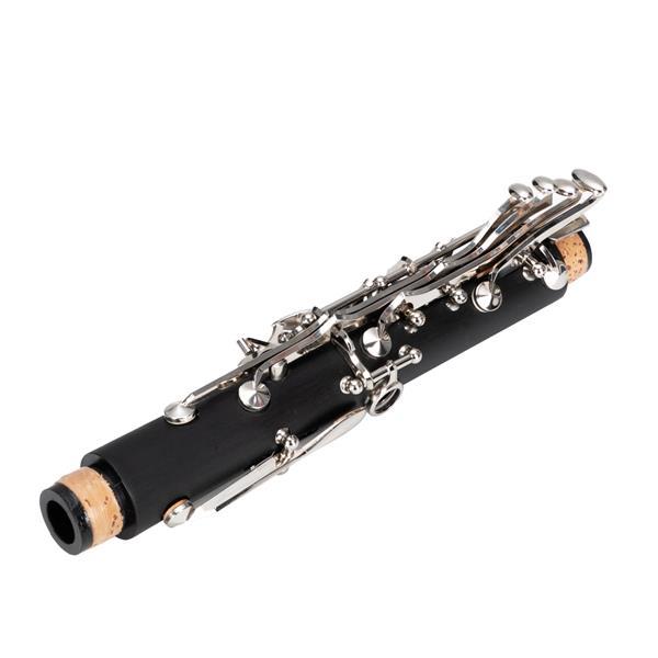 Beginner Bb Clarinet – 17 Keys Black Clarinet with 2 Mouthpieces & Connector, Easy to Learn，clarinet player Chrome Durable Oboe Instrument Bamboo Flute Fathersdaygift