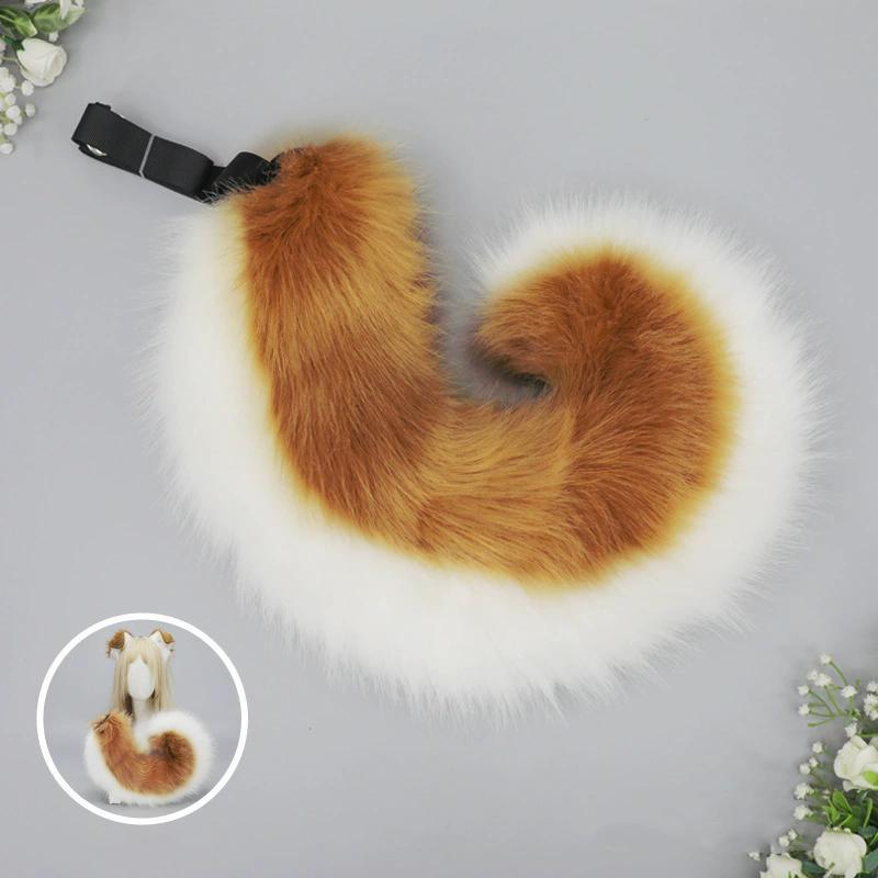 4 Types Handmade Halloween Simulated Faux Dog Ear Headband Comic Con Bendable Plush Dog Tail Cosplay Realistic Animal Ears Props
