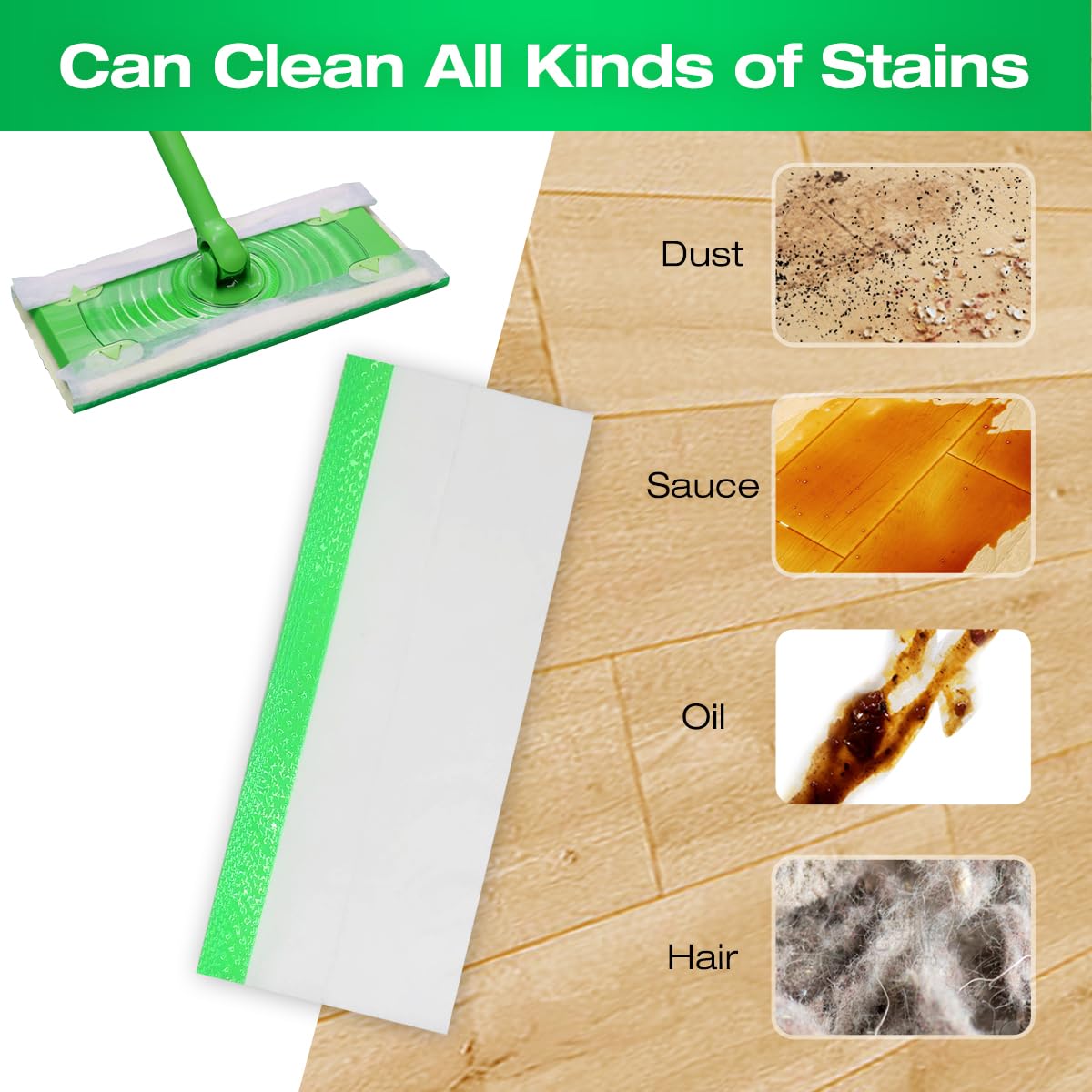 Swiffer Sweeping Cloths Pads Compatible with Swiffer Sweeper- Disposable Duster Refills Mop Pads for Floor Mopping and Cleaning,10 PCS Easy-Clean Wet Cloths, Perfect for Quick Floor Cleaning