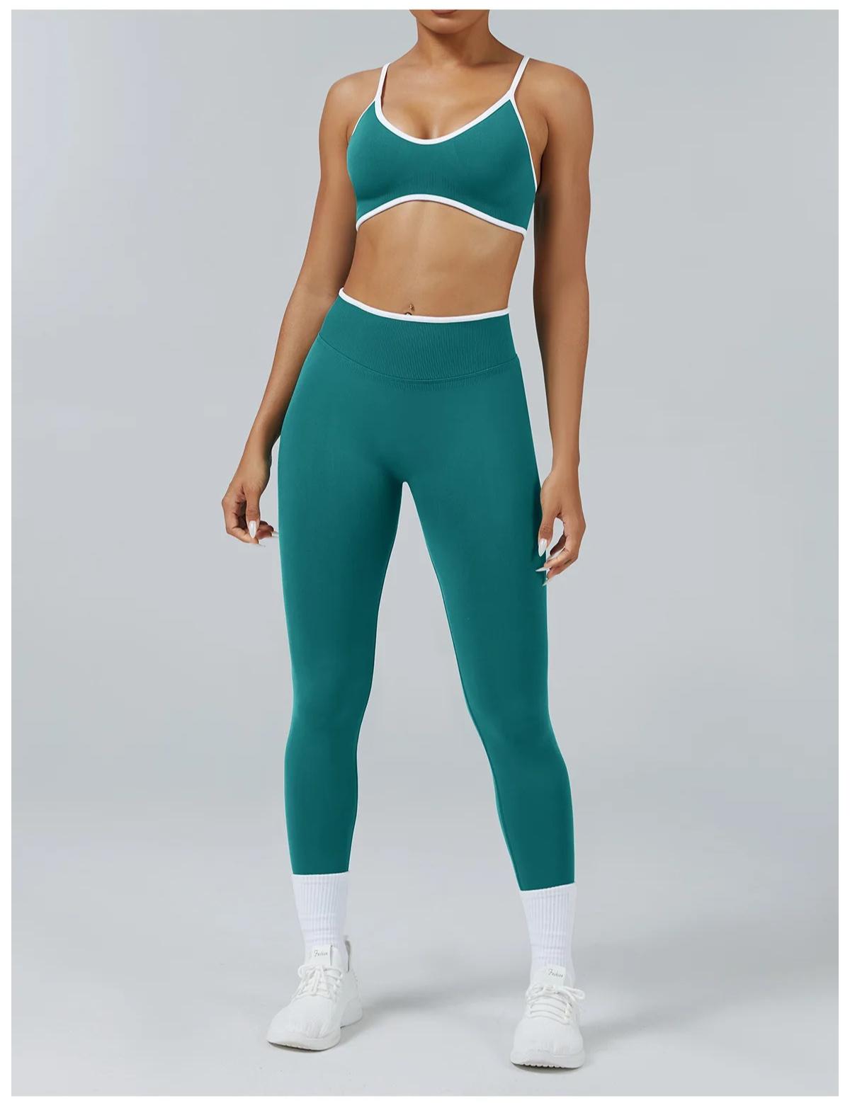 2PCS Yoga Suit Seamless Sports Set Gym Outfits Women Tracksuit Running Workout Clothes Sports Bra Athletic Wear Yoga Clothing