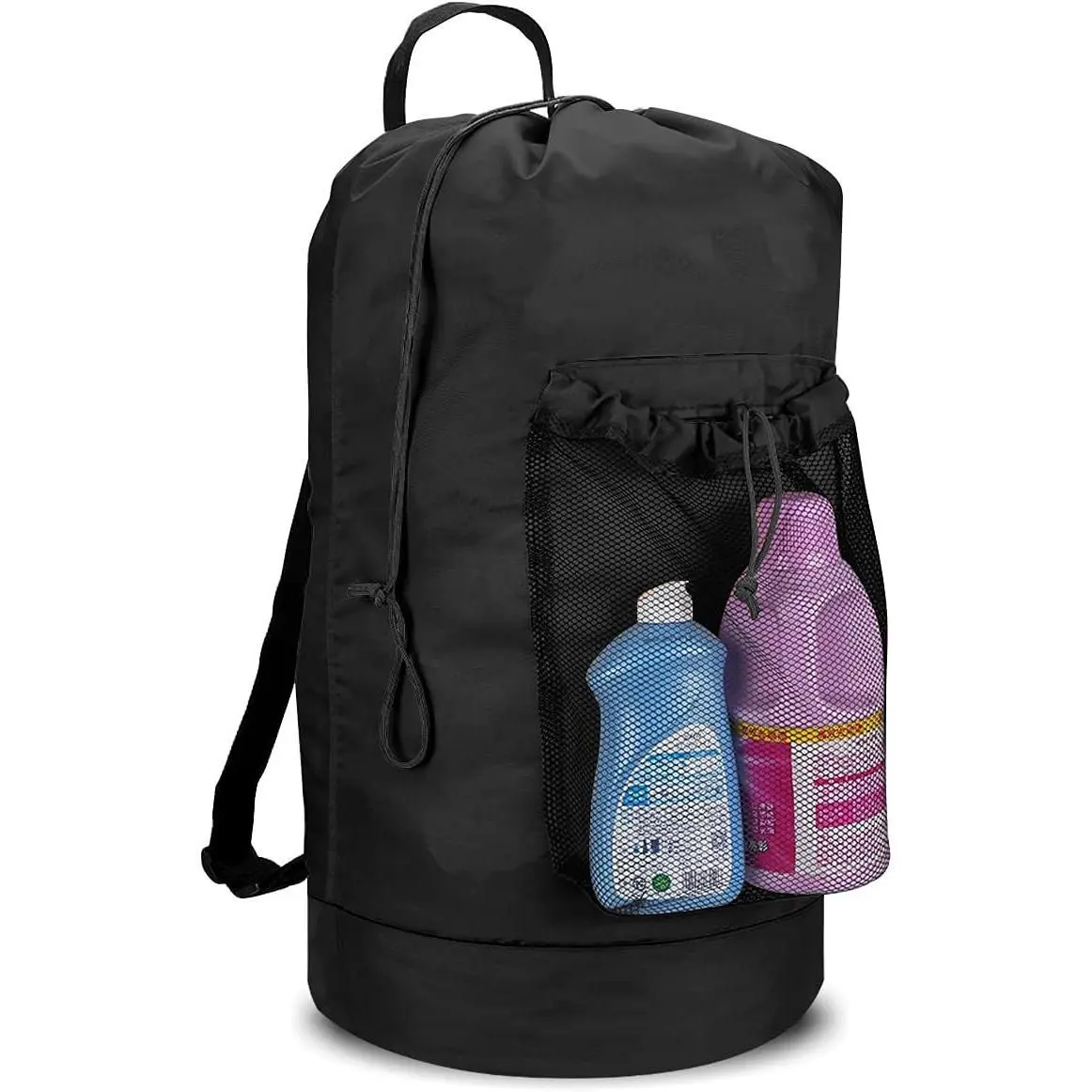 115L Large Backpack Laundry Hamper with Shoulder Straps, Drawstring Closure & Mesh Pocket