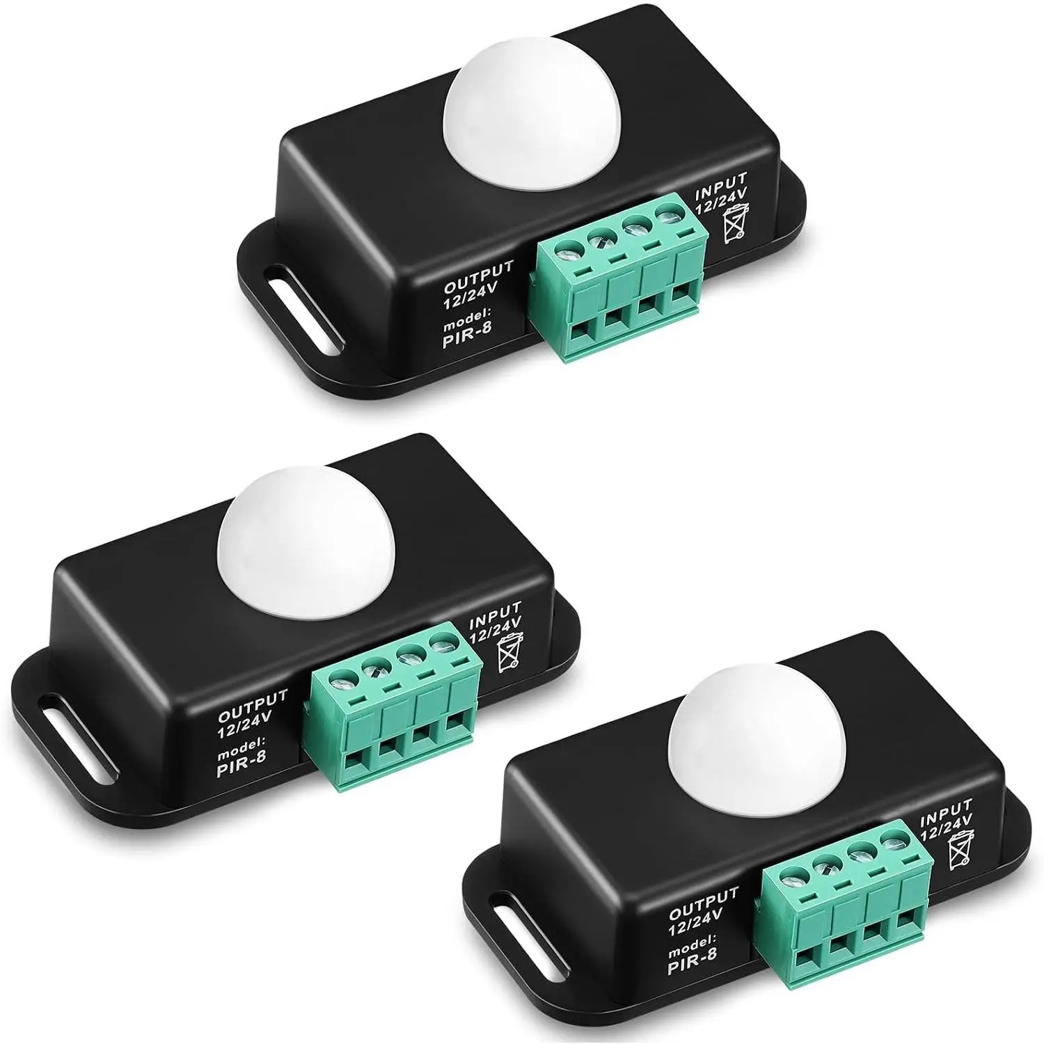 3 Pack 12V 24V Motion Sensor Switch PIR Sensor with Timer Function