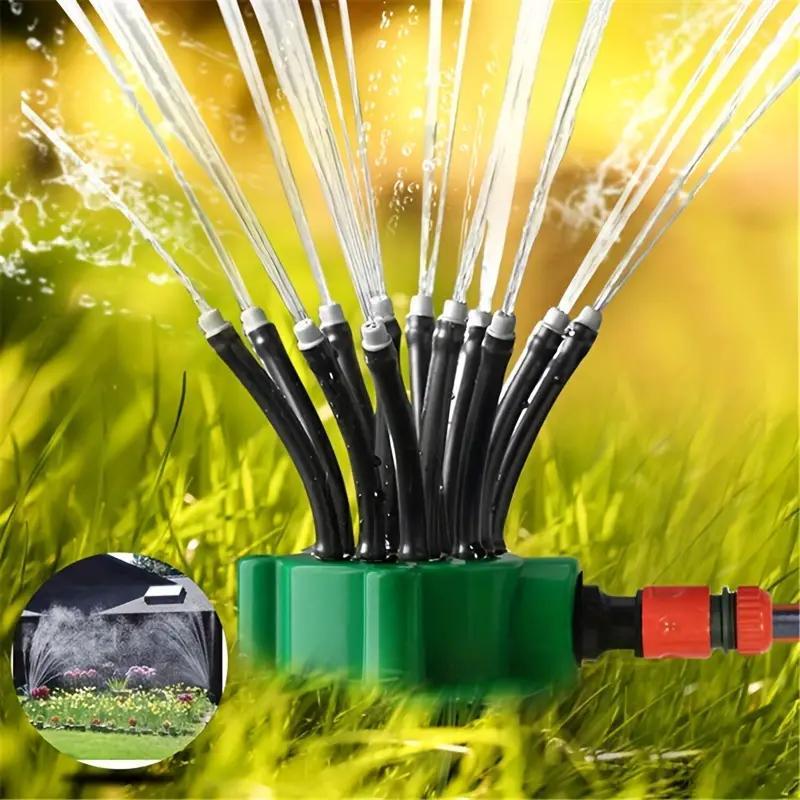 360 Degree Automatic Multi-head Watering Sprayer Nozzle, Garden Sprinkler Head, Yard Watering Device, Watering Equipment for Garden, Modern Garden Water Hose, Automatic Plants Watering, Garden Accessories