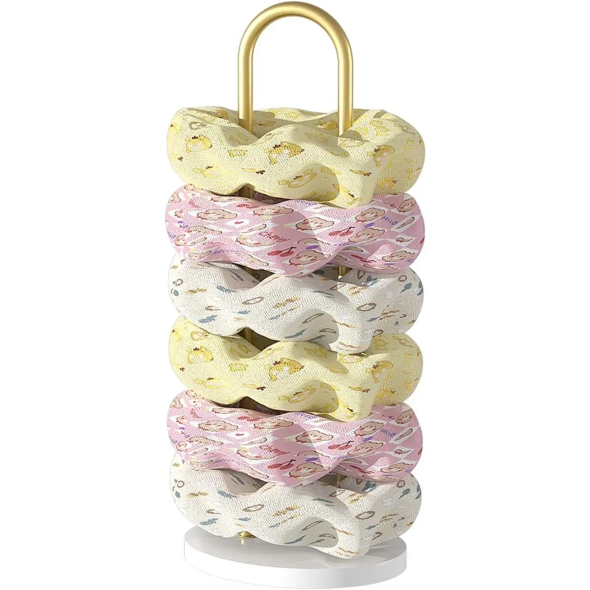 Scrunchie Holder,Hair Tie Organizer Holder,Hair Accessories Organizer Stand,Metal and  Combination Hair Accessory Storage Displays Holder (Golden)