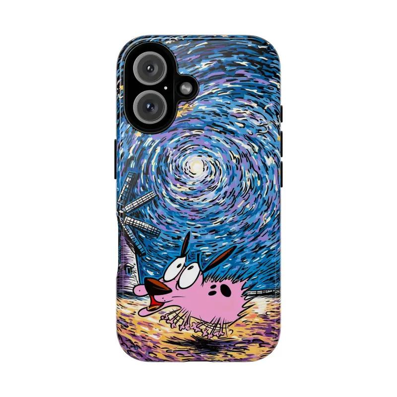 Courage The Cowardly Dog phone case,Cute Cartoon Dog Aesthetic phone case,Tough phone case,for iPhone 16/15/14/13/12/11/17 ProMax Plus for Samsung phones, suitable for both men and women, an excellent choice for Halloween, Christmas and Thanksgiving.