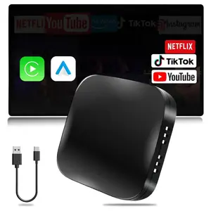 AI Box Carplay, 2+32GB Ai Magic Box for Streaming Netflix/YouTube/TikTok, Car Play Wireless Adapter Supports iPhone & Android Auto, Plug & Play, Car Video Players, for Cars with OEM Wired CarPlay/Android Auto, Car TV Stick, Portable Wireless Carplay
