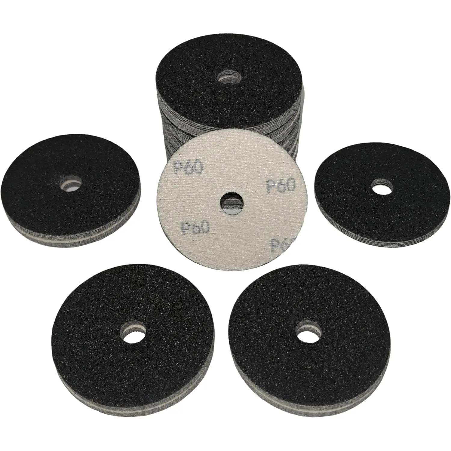 4 Inch Sandpaper,Silicon Carbide Sanding disc,SiC Wet Dry Sanding Disc, Hook and Loop Abrasive Paper,Velour Sanding Disk (100pcs 60 Grit)
